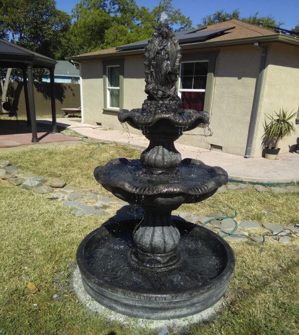 Lady Guadalupe Fountain w/ 4ft Pond (Black)